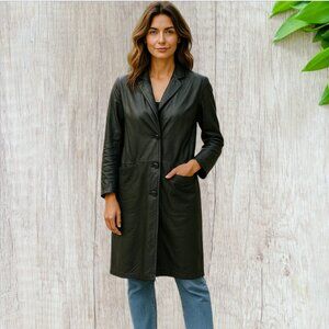 VINTAGE INTERNATIONAL LEATHER COLLECTION -- Leather Trenchcoat, Double-Breasted